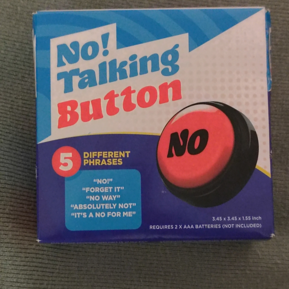No Talking Button - Red and Black